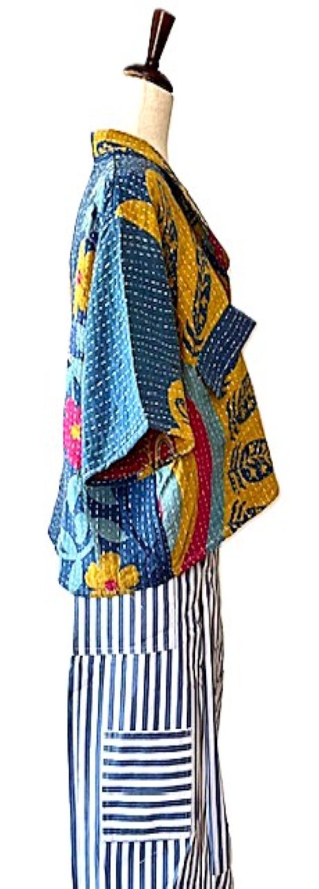 Kantha Bae Clarity Crop Tops Are Fully Reversible "Camp" Shirts (Royal Gold)