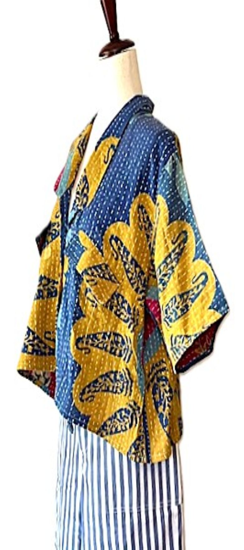 Kantha Bae Clarity Crop Tops Are Fully Reversible "Camp" Shirts (Royal Gold)