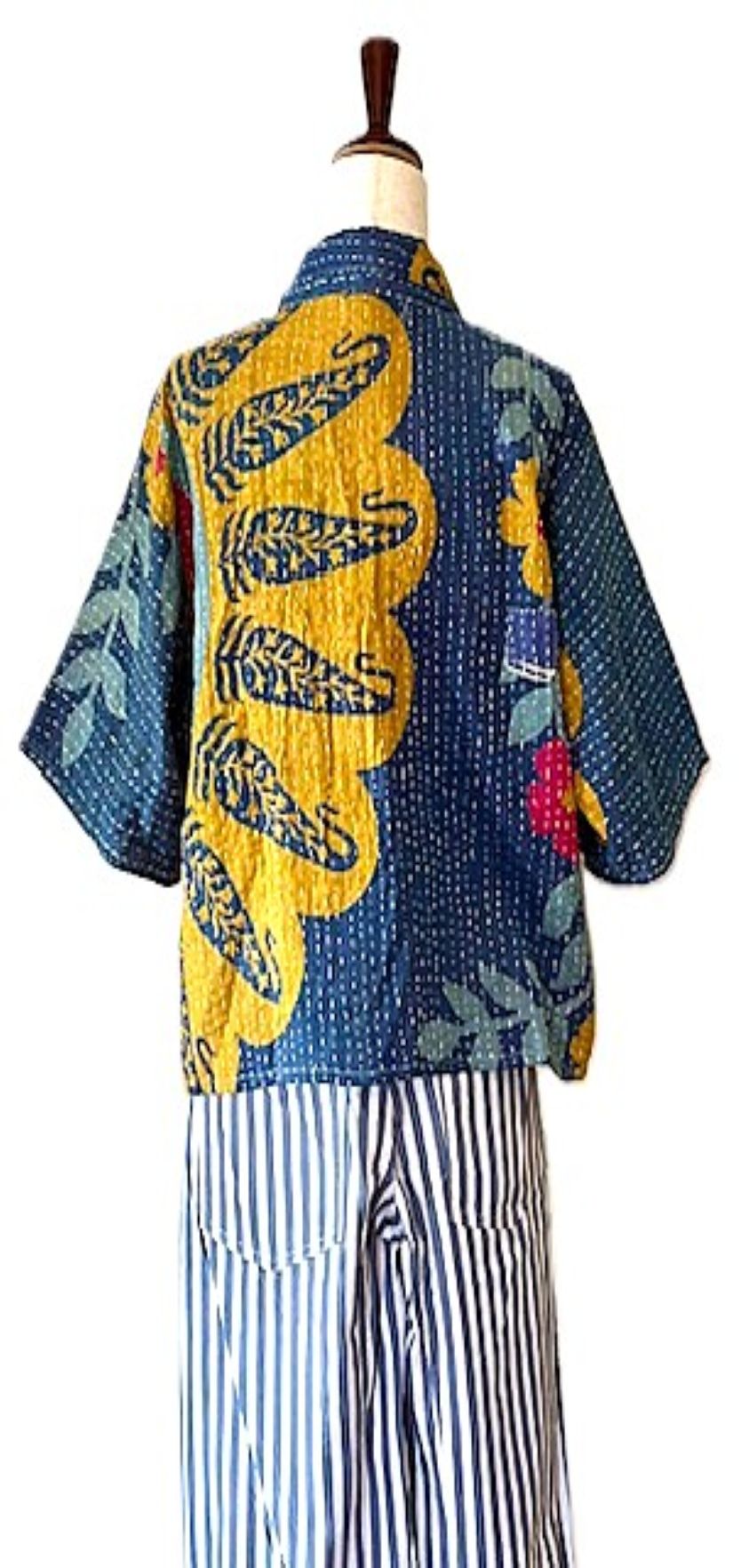 Kantha Bae Clarity Crop Tops Are Fully Reversible "Camp" Shirts (Royal Gold)