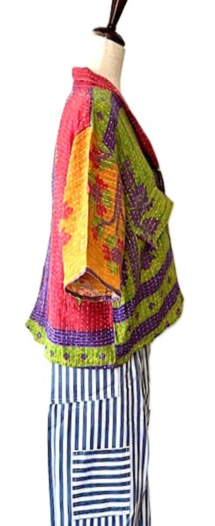 Kantha Bae Clarity Crop Tops Are Fully Reversible "Camp" Shirts (Lime Purple)