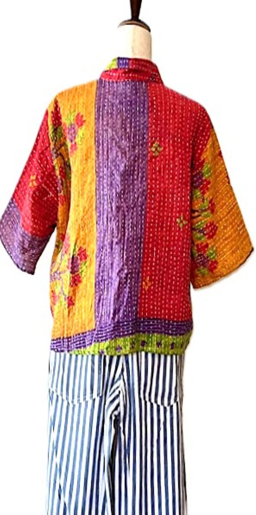 Kantha Bae Clarity Crop Tops Are Fully Reversible "Camp" Shirts (Lime Purple)