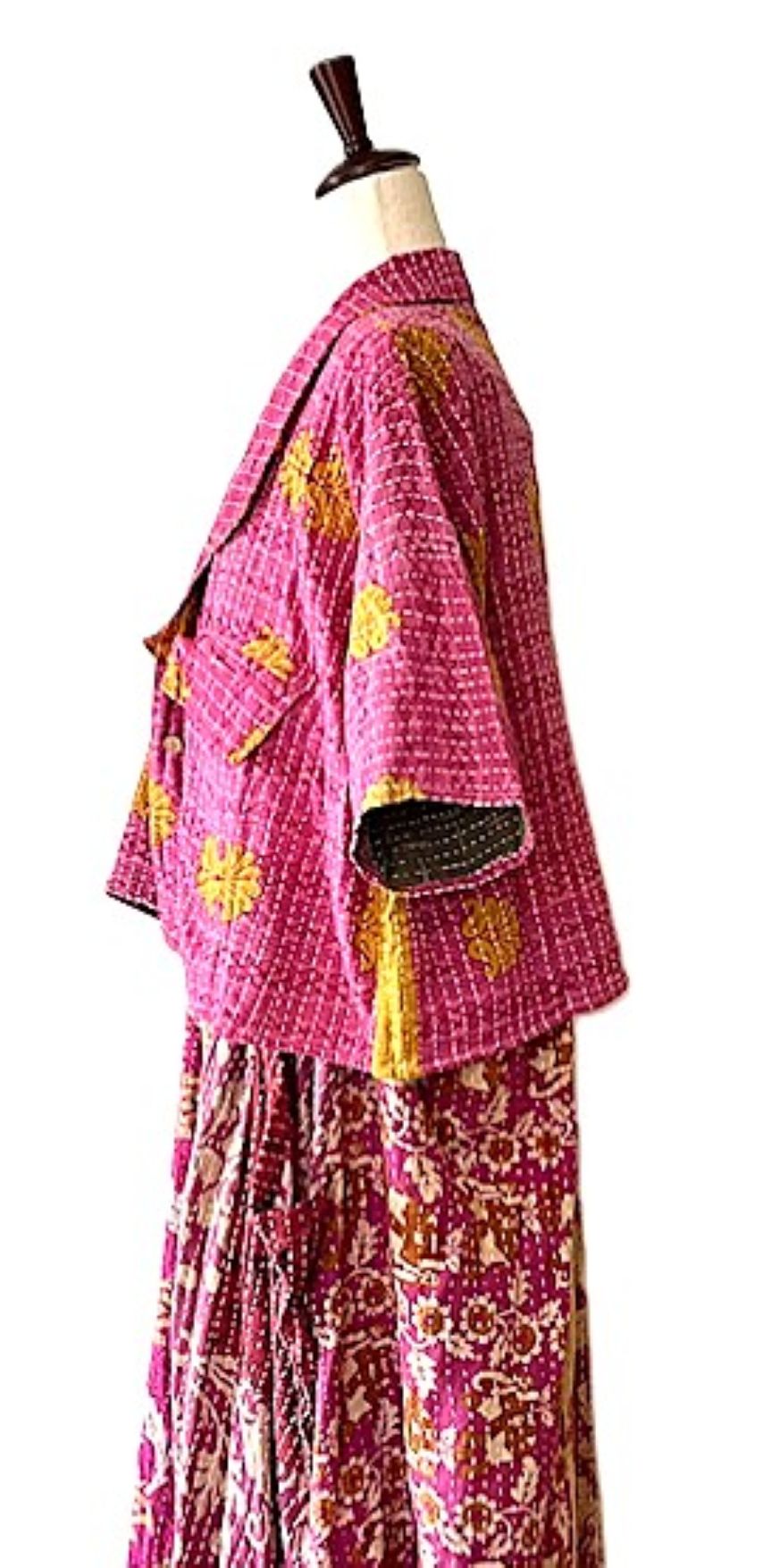 Kantha Bae Clarity Crop Tops Are Fully Reversible "Camp" Shirts (Pink Yellow)