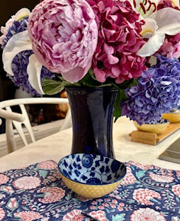 Table, Fresh and Lively Handmade Block Print Table Cloth With 6 Matching Napkins (60 X 90) A Favorite. (Copy)