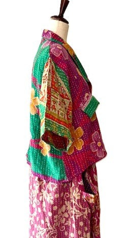 Kantha Bae Clarity Crop Tops Are Fully Reversible "Camp" Shirts (Fuschia)