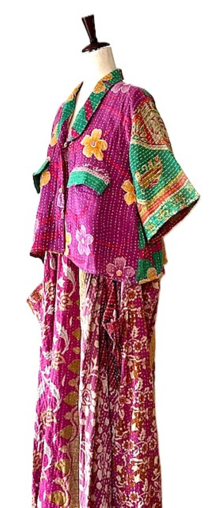 Kantha Bae Clarity Crop Tops Are The "Camp" Shirts Of The Season.(Purple Green)