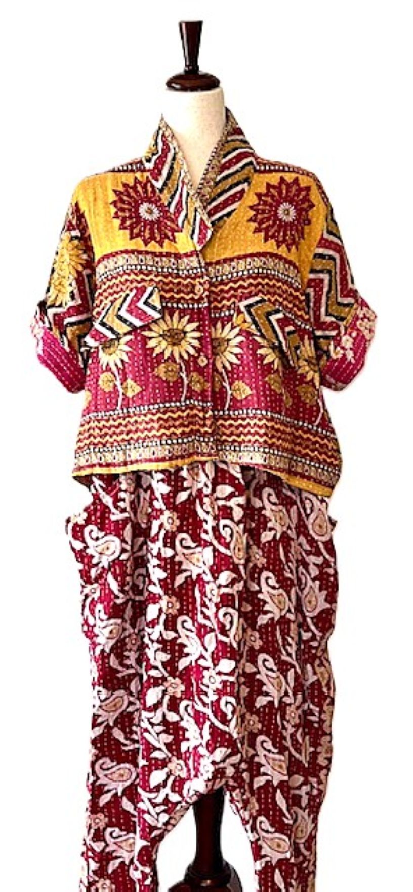 Kantha Bae Clarity Crop Tops Are Fully Reversible "Camp" Shirts (Wine Bronze)