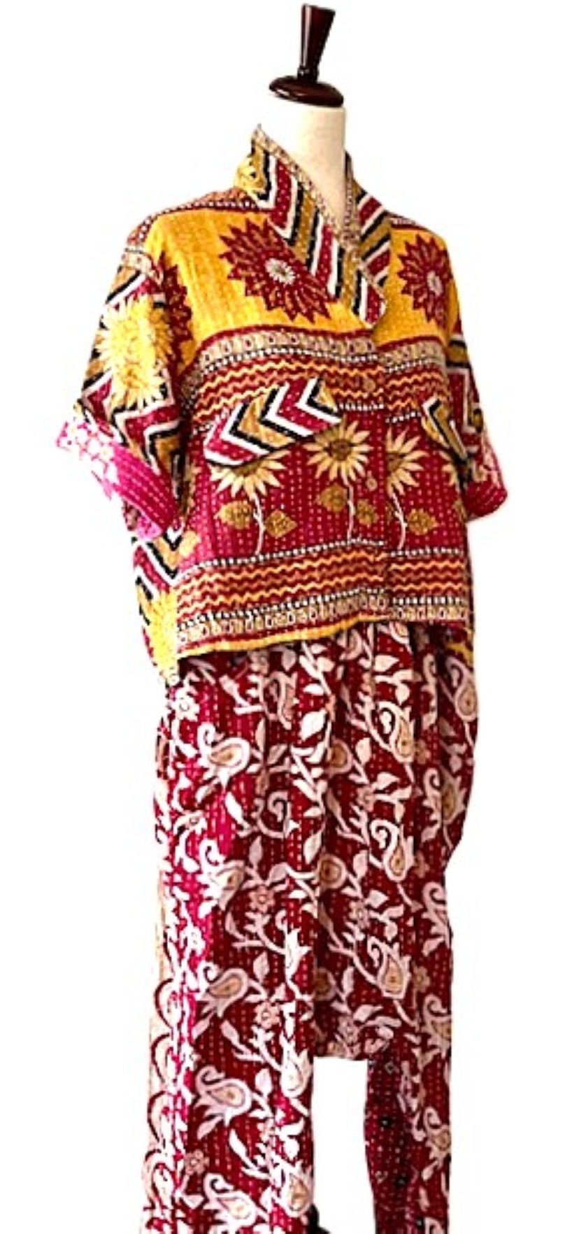 Kantha Bae Clarity Crop Tops Are Fully Reversible "Camp" Shirts (Wine Bronze)