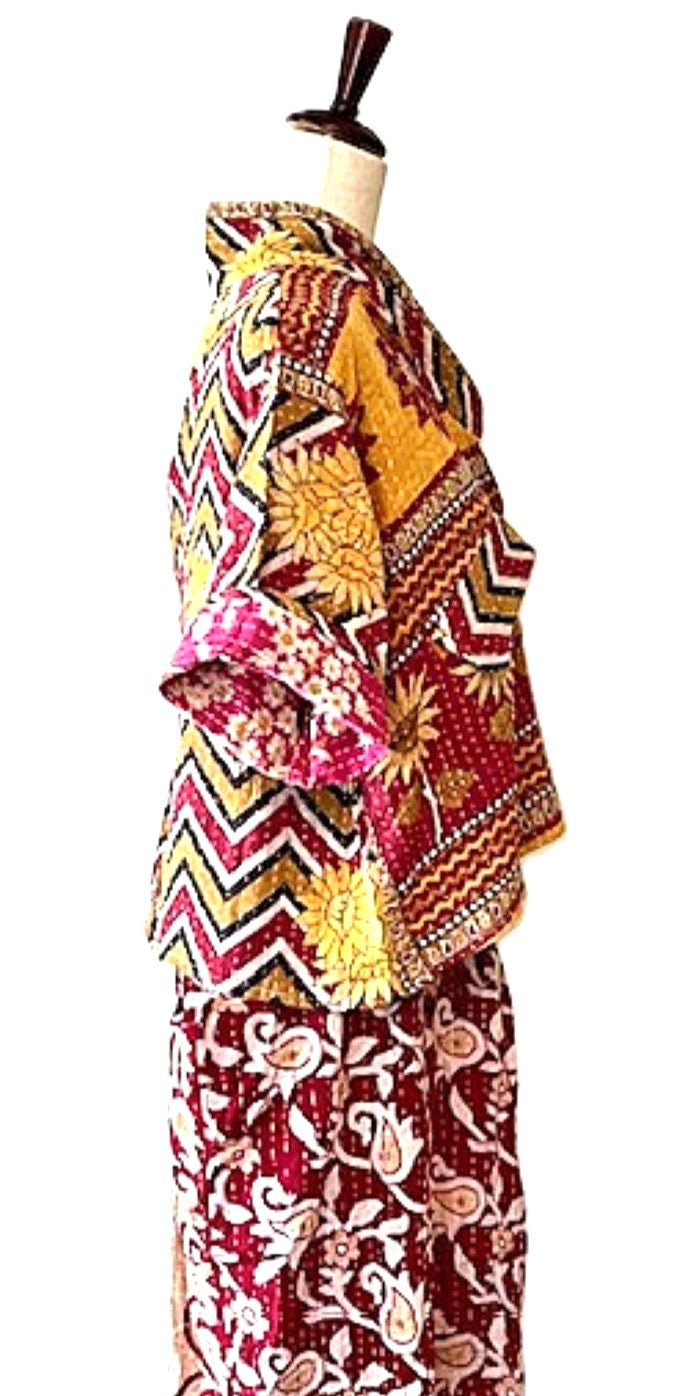 Kantha Bae Clarity Crop Tops Are Fully Reversible "Camp" Shirts (Fuschia) (Copy)