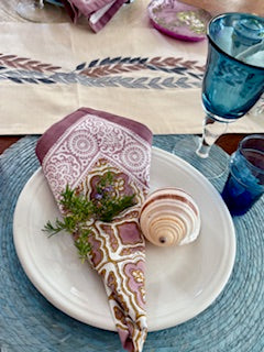 Table, Blend of Silk and Linen Runner Embroidered To Perfection. Gorgeous