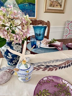 Table, Blend of Silk and Linen Runner Embroidered To Perfection. Gorgeous