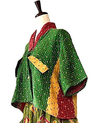 Kantha Bae Clarity Crop Tops Are Fully Reversible "Camp" Shirts (Emerald Green)
