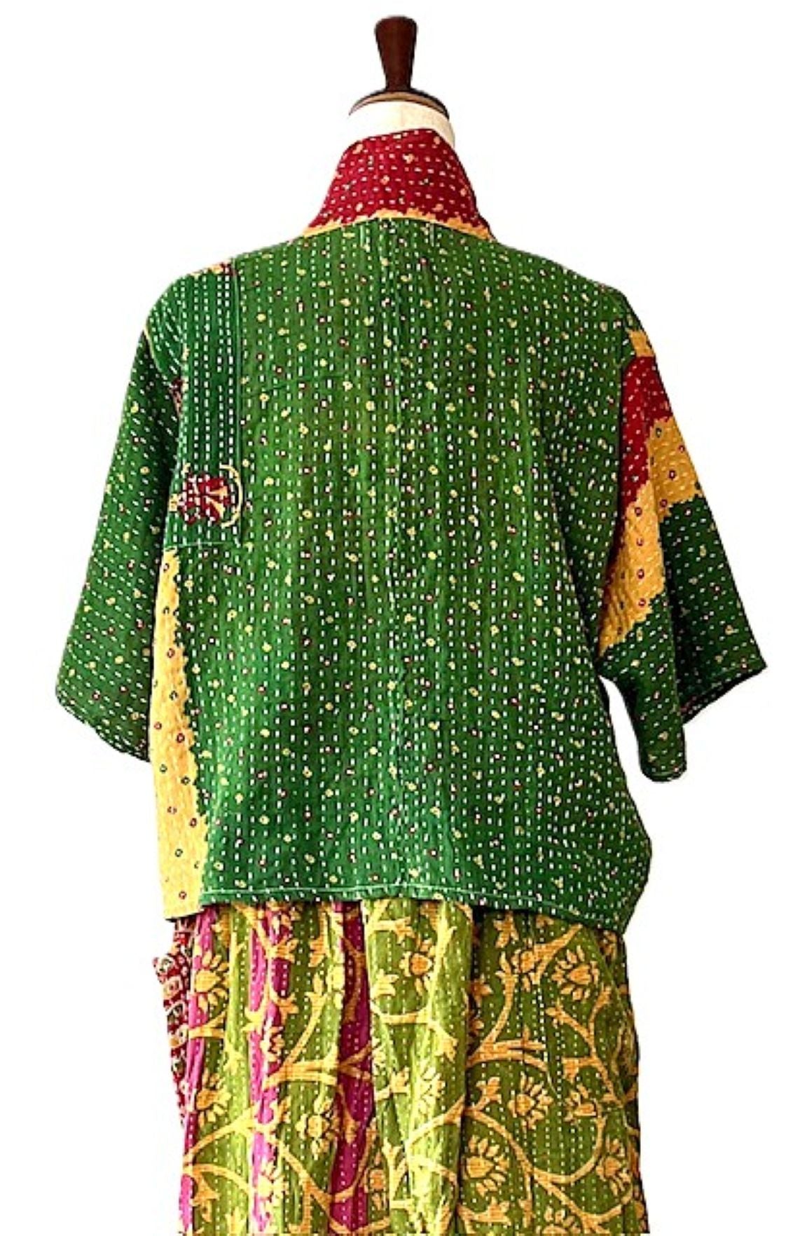 Kantha Bae Clarity Crop Tops Are Fully Reversible "Camp" Shirts (Emerald Green)