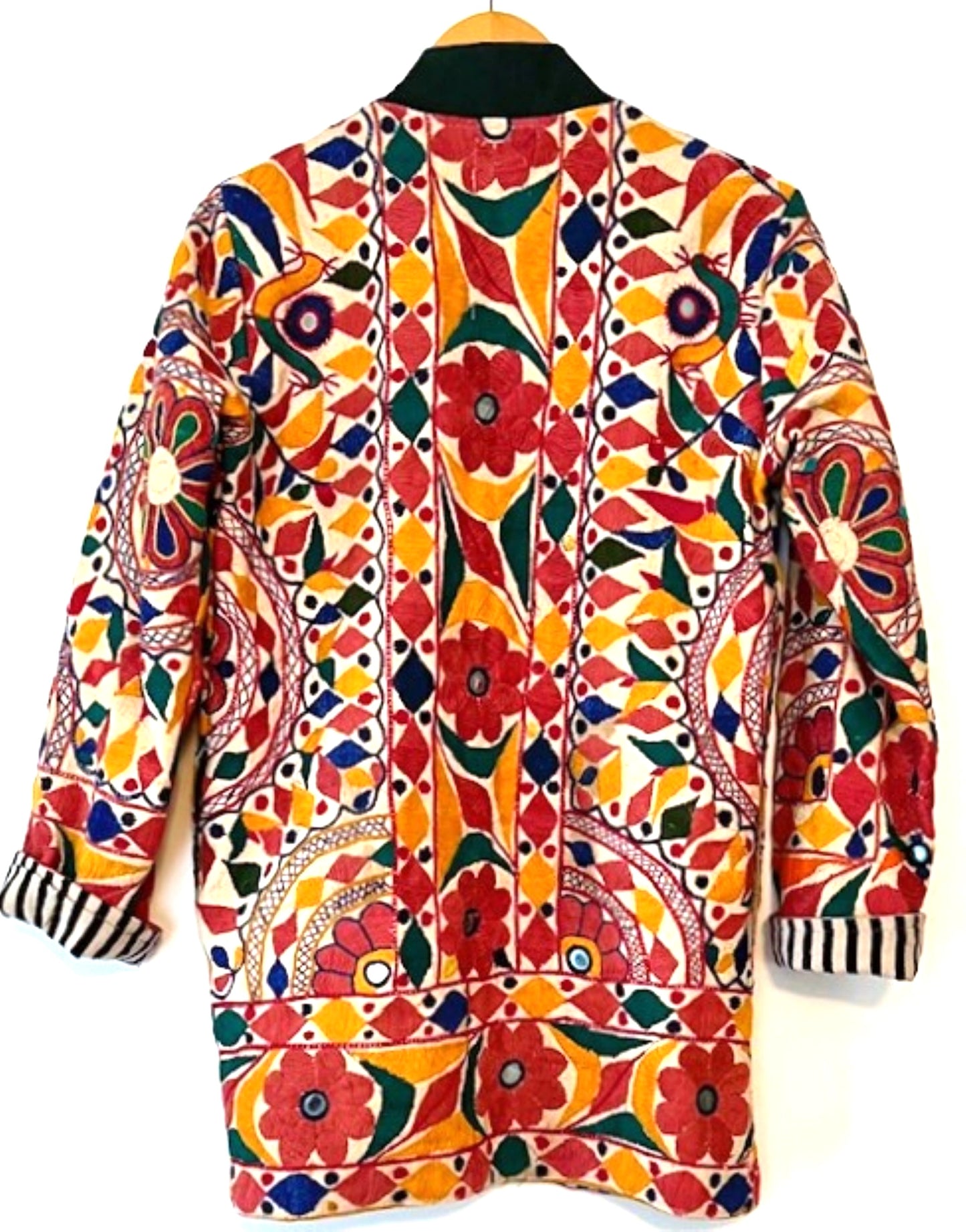 Specialty Collection: Refined, Quilted Hand Embroidered Stroller Jacket. Fully Embroidered.