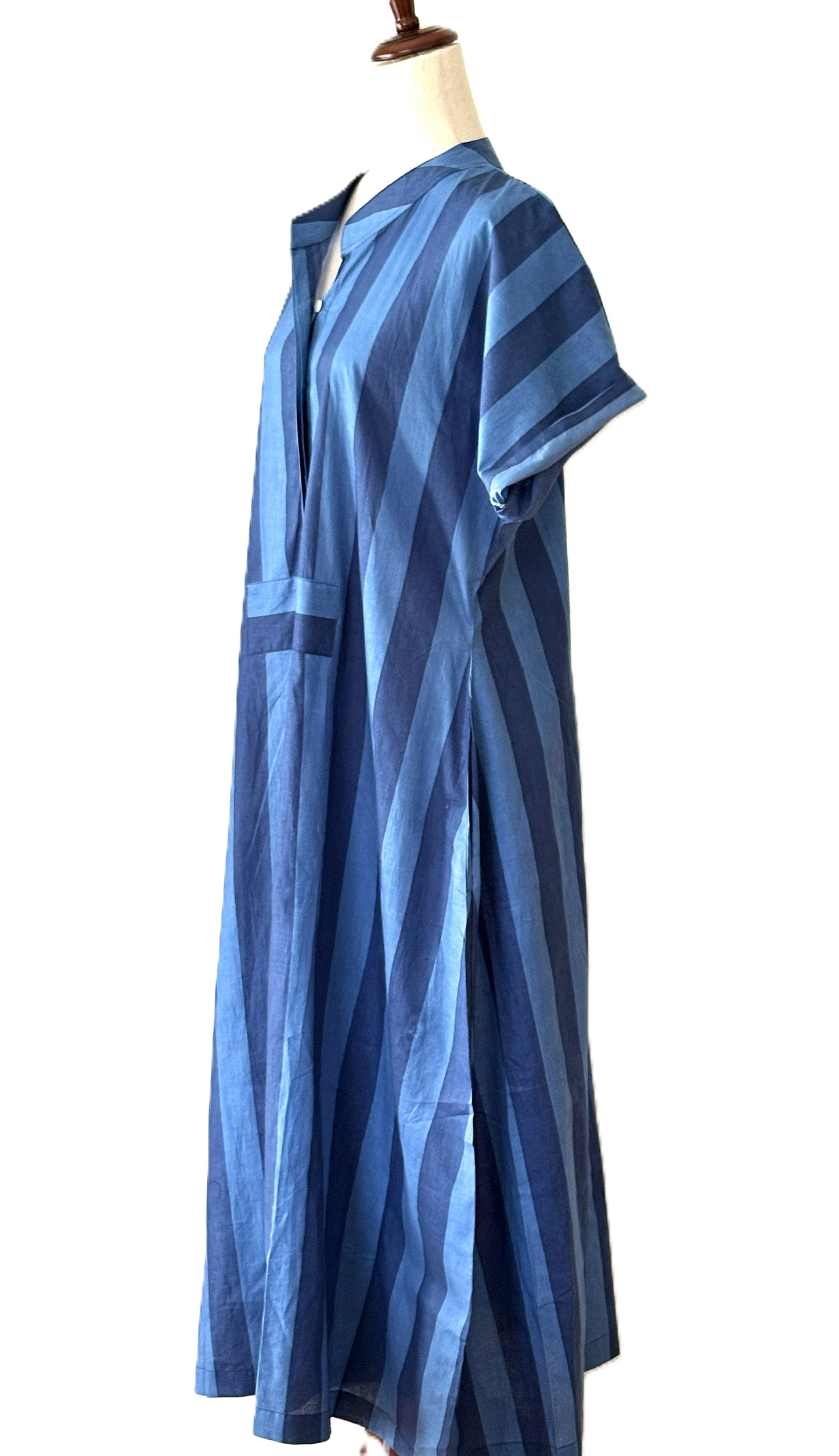 Dresses: Smart, Fashionable Shirt Dress In Classic Blue Stripes