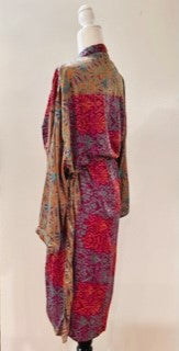 Luxury Silk Kimono Duster: Rich Print Mix