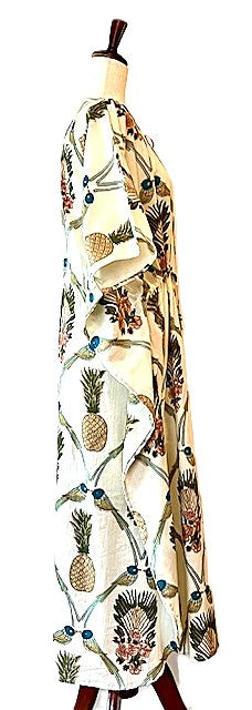 Maxi Tunnel Empire Caftan Is "Uptown Chic". (Pineapple Print)