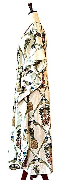Maxi Tunnel Empire Caftan Is "Uptown Chic". (Pineapple Print)