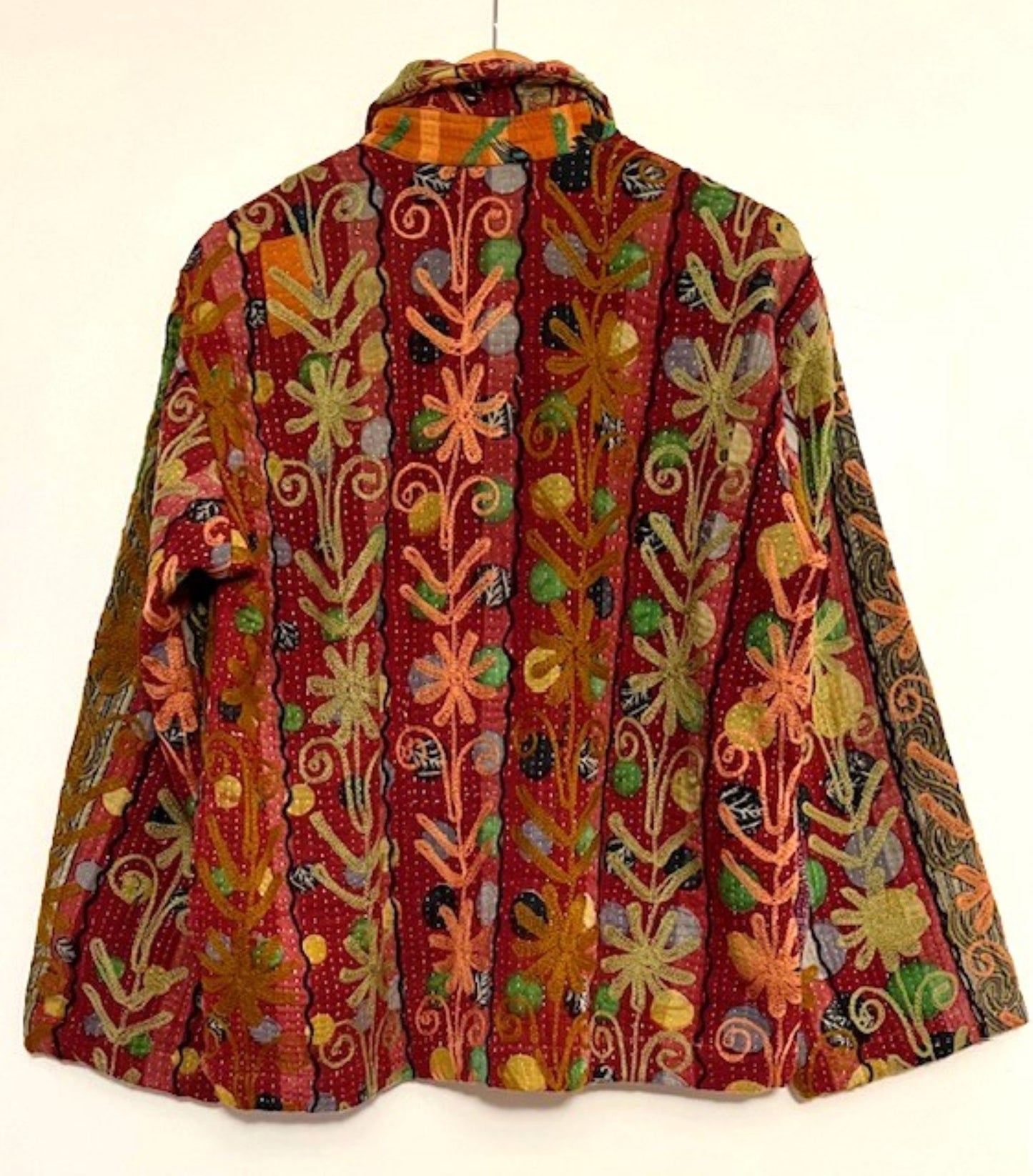 Specialty Collection: Shirt Style Button Down Jacket With Embroidery (Red)