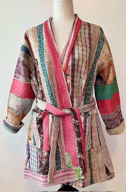 Mixed Print Patchwork Kimono Jacket Is Complex And Luxe