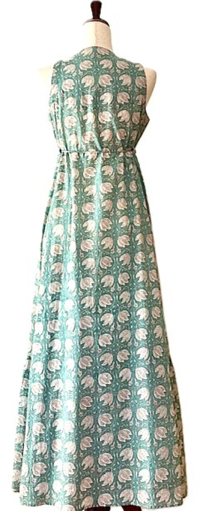 Cotton Tiered Sleeveless Maxi Dress. (Mint)