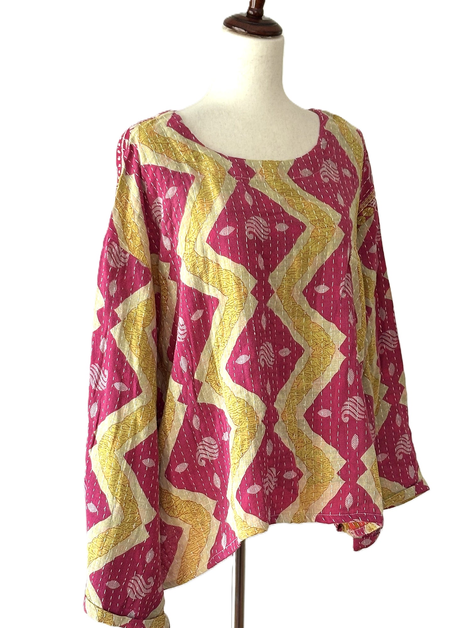 Pareo Kantha Wanderer Pocket Crop Top (Mustard)