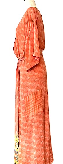 Kantha Bae New Alchemy Crepe Silk Kimono Offers Two Clever Styling Options. (Orange)