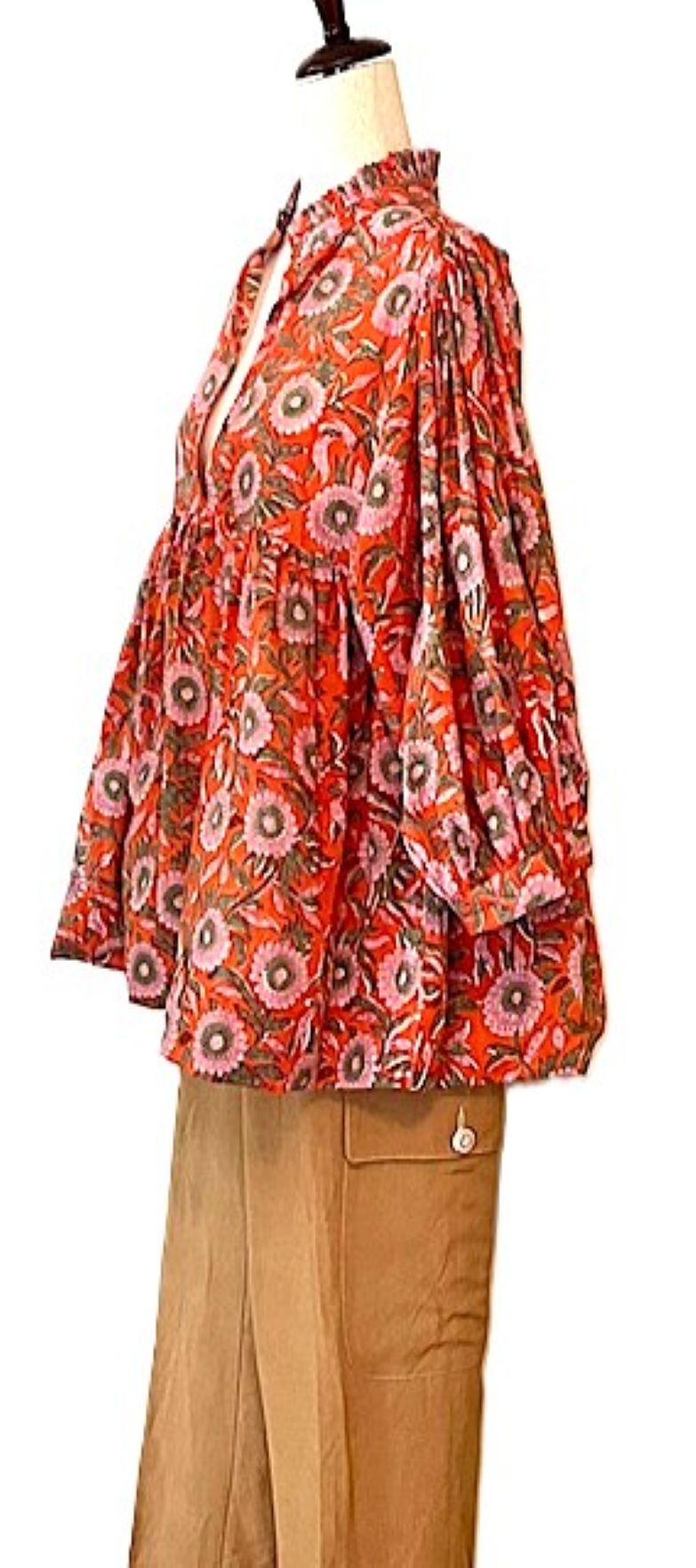 Smart Block Printed Cotton Top, Flattering And Cool (2 Print Options)