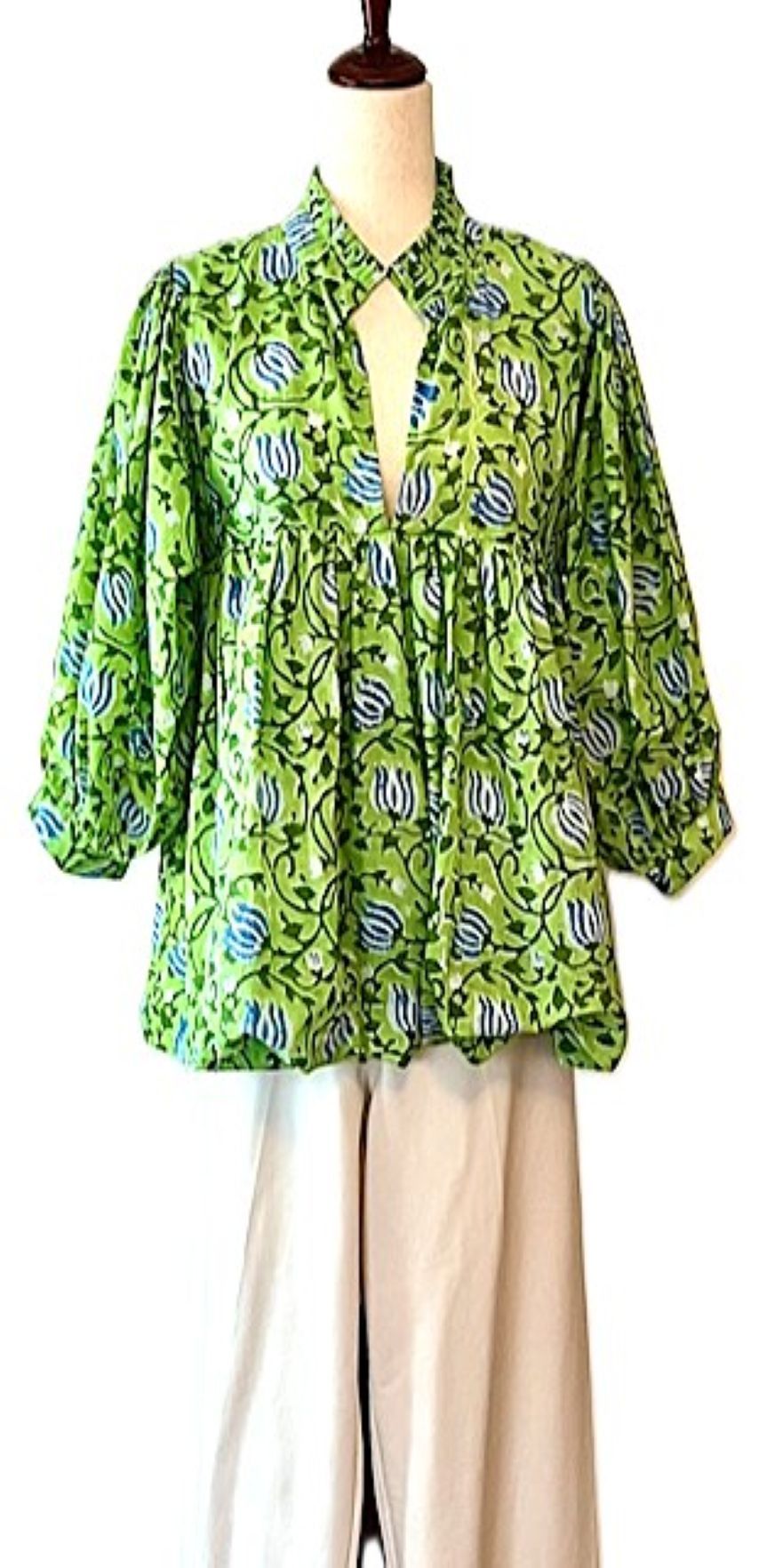Smart Block Printed Cotton Top, Flattering And Cool (2 Print Options)