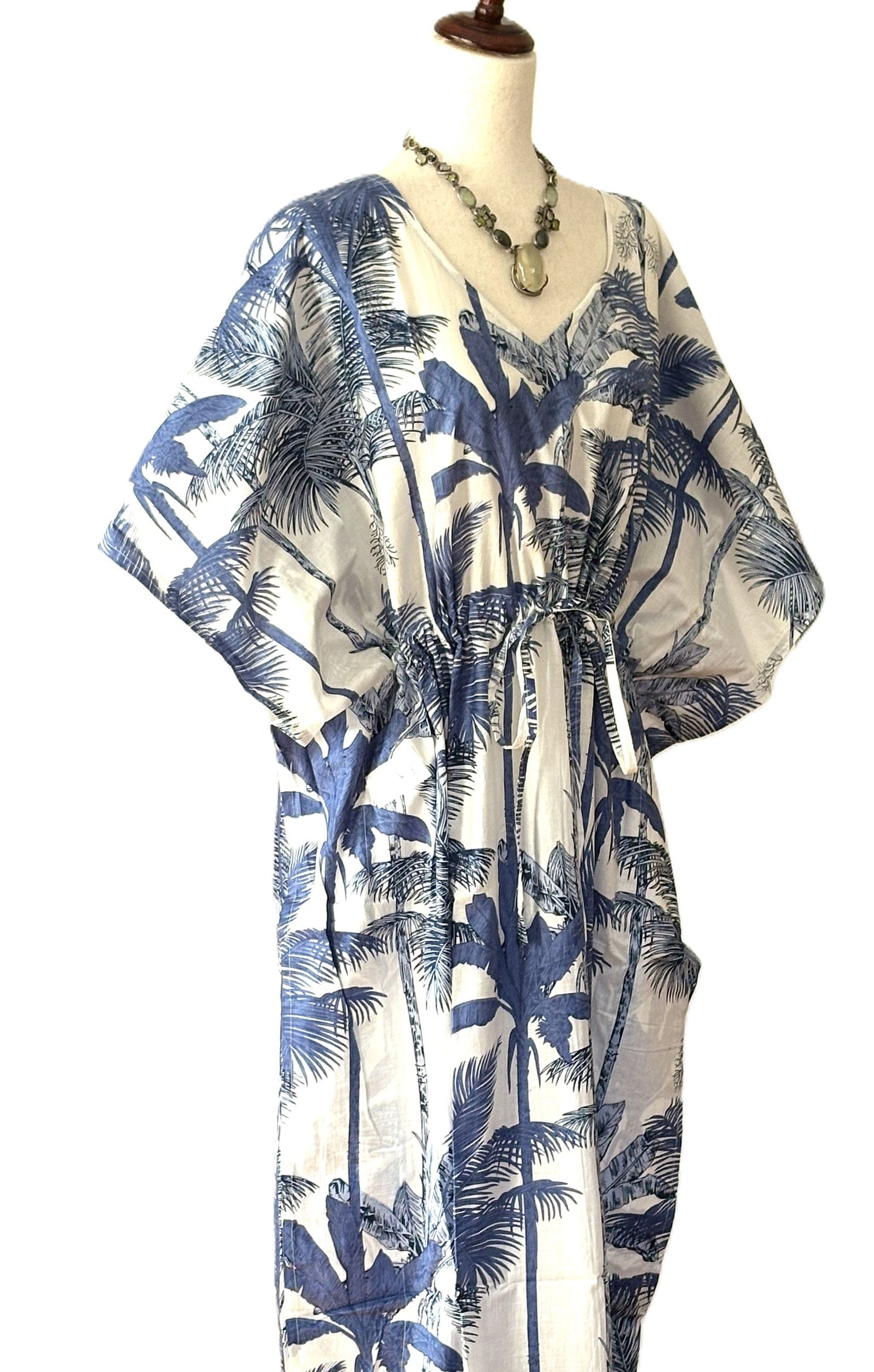 Maxi Tunnel Empire Caftan Is "Uptown Chic". (Navy)