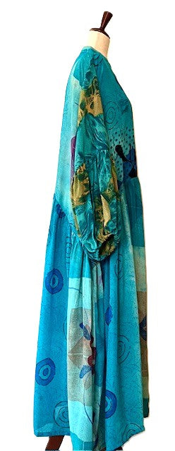 Kantha Bae Evermore Silk Kimono Is Luxurious and Romantic (Turquoise)