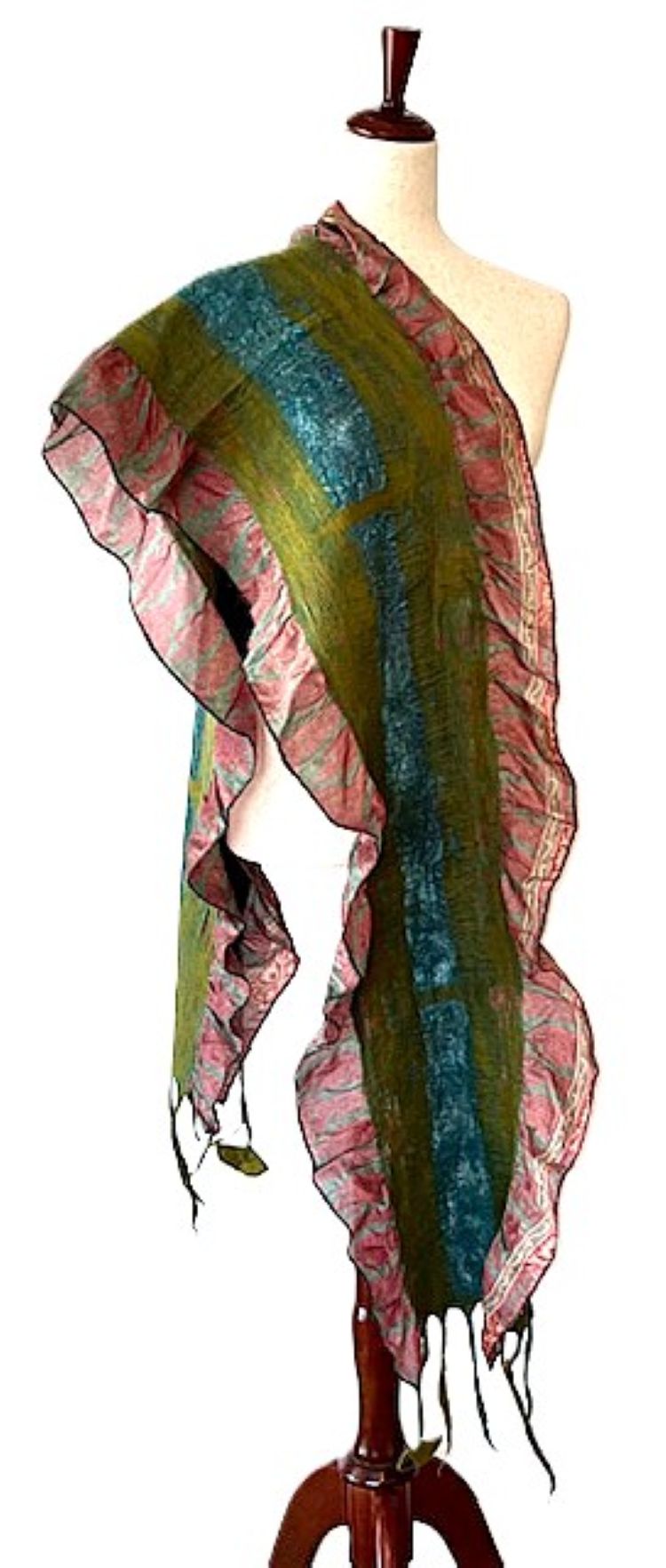 Artisan Sari Collage Scarves. Light In Beautiful Colors. (3 Colors Available)