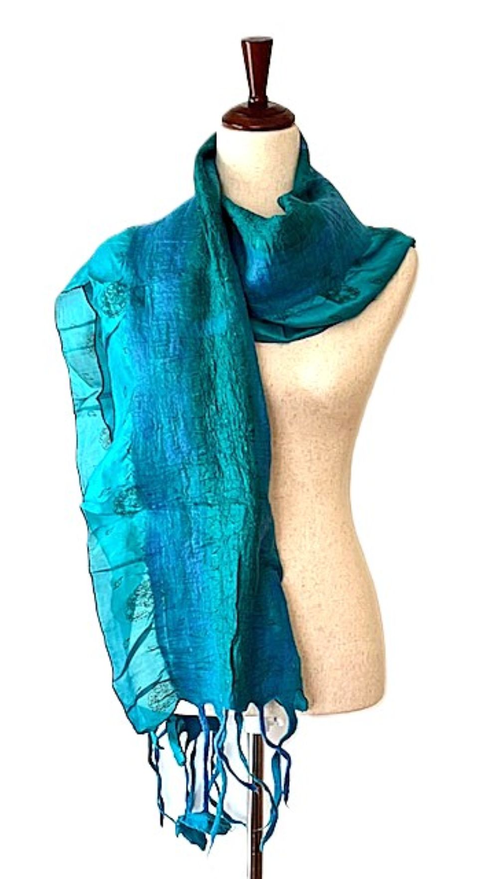 Artisan Sari Collage Scarves. Light In Beautiful Colors. (3 Colors Available)