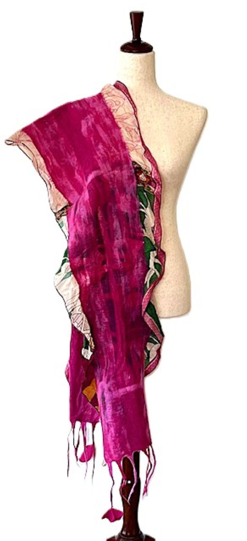 Artisan Sari Collage Scarves. Light In Beautiful Colors. (3 Colors Available)
