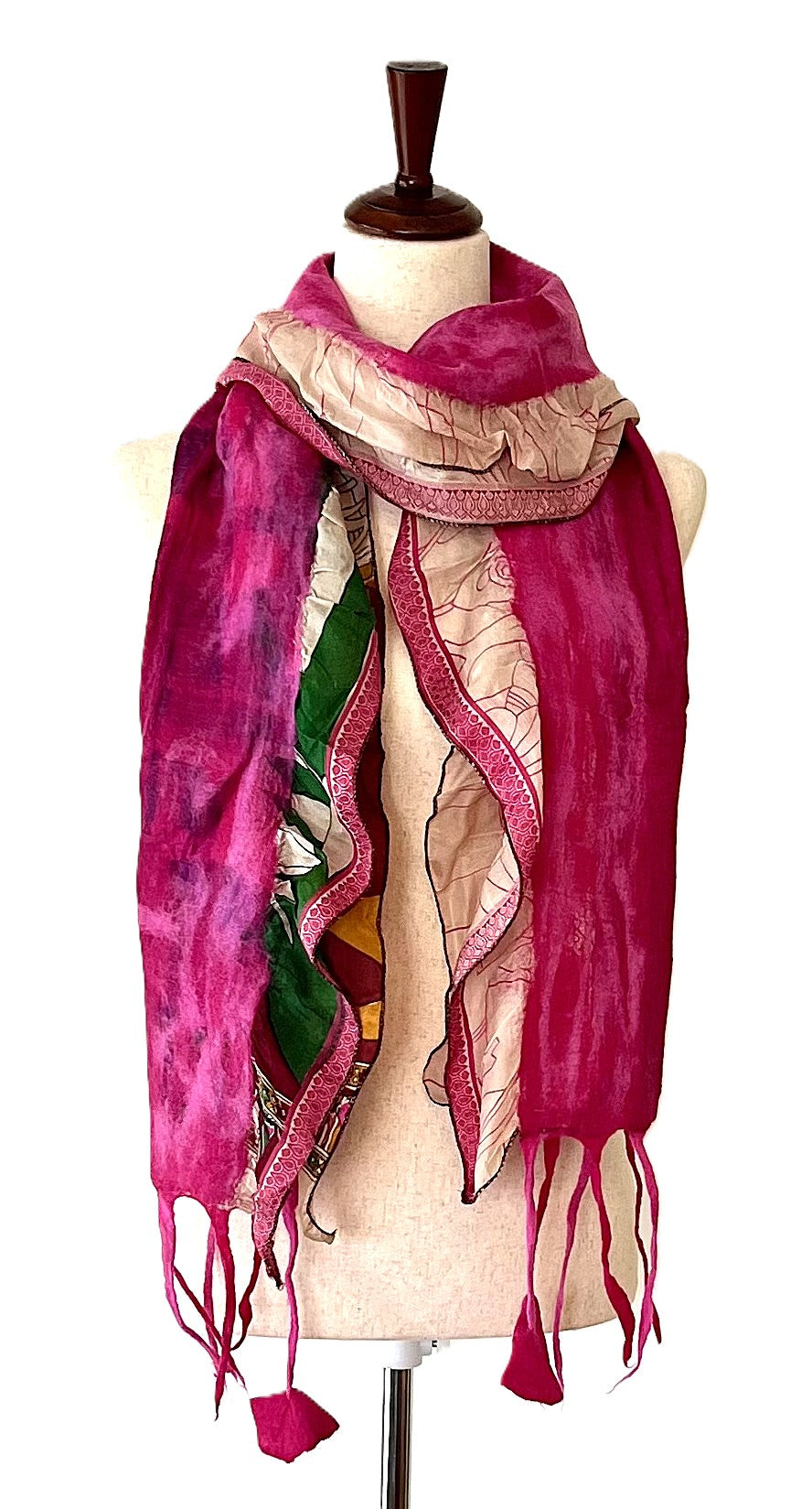 Artisan Sari Collage Scarves. Light In Beautiful Colors. (3 Colors Available)