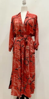 Luxury Print Silk Kimono Duster Dress is Sophisticated (Abstract)