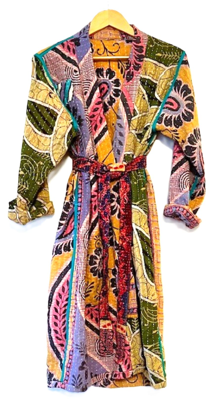 Specialty Collection: Abstract Vintage Handmade Jacket Fully Reversible. Yellow