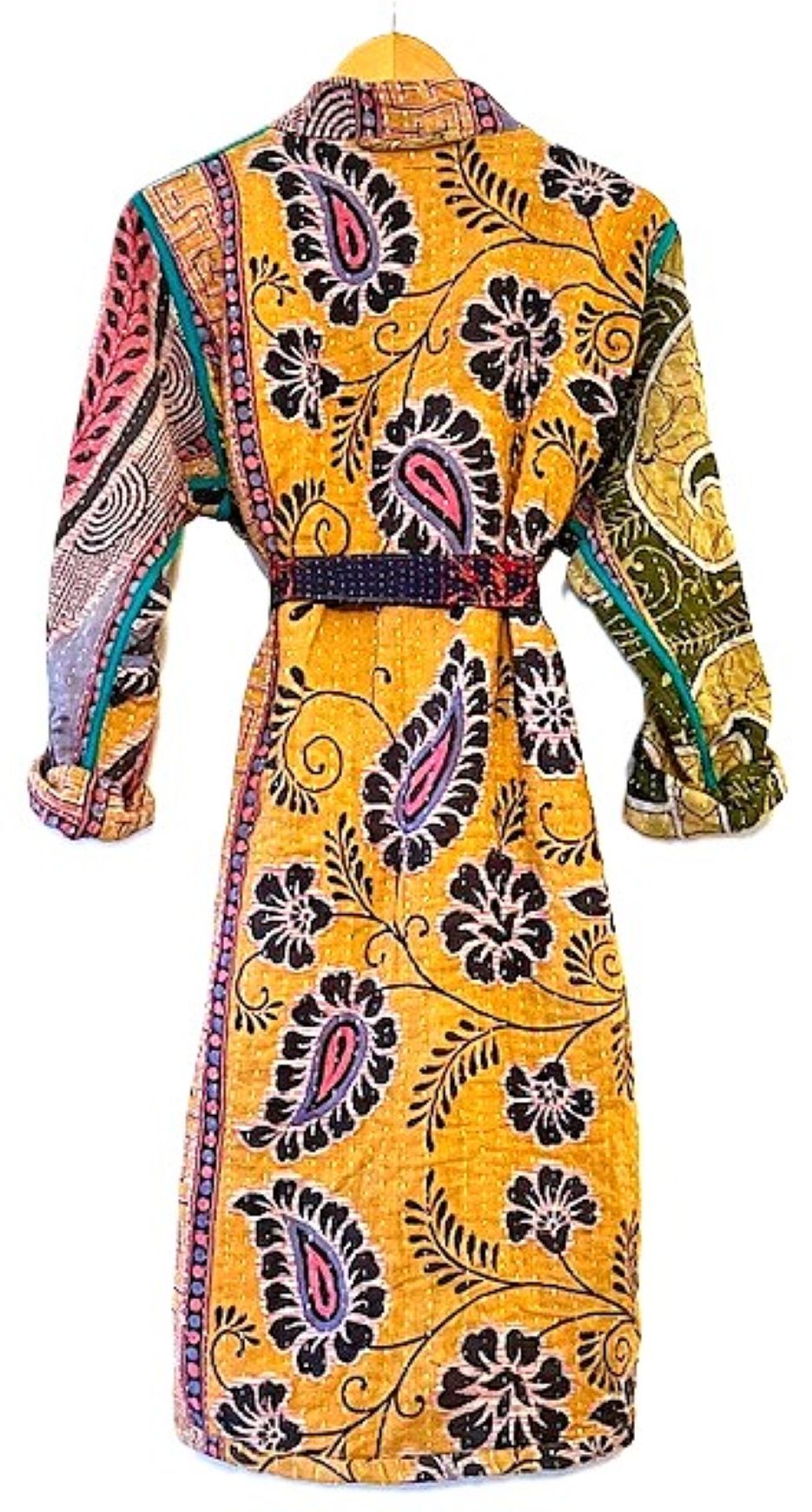 Specialty Collection: Abstract Vintage Handmade Jacket Fully Reversible. Yellow
