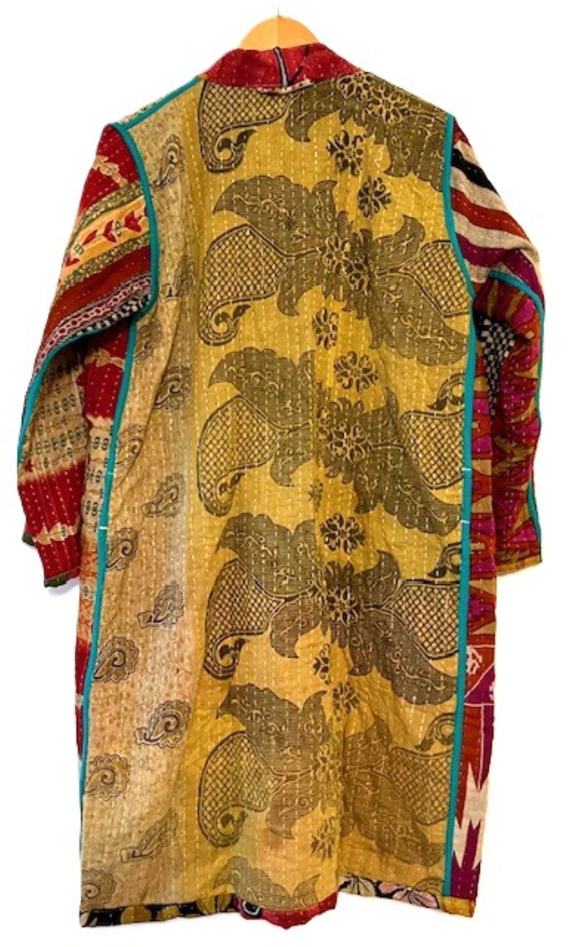 Fully Reversible Cotton Quilted Kimono Duster. Great Print For Year Round Use. (Floral)