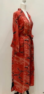 Luxury Print Silk Kimono Duster Dress is Sophisticated (Abstract)