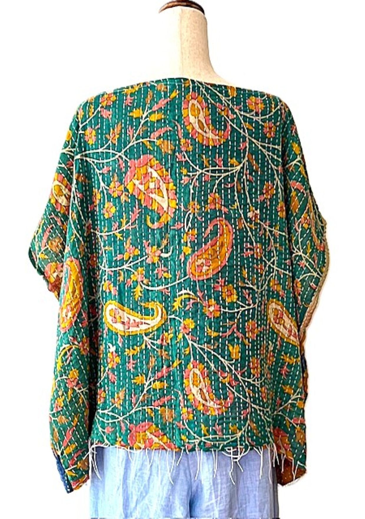 Kantha Bae OG Crop Top Offers Limitless Options. Fully Reversible 4 Ways.(Teal)