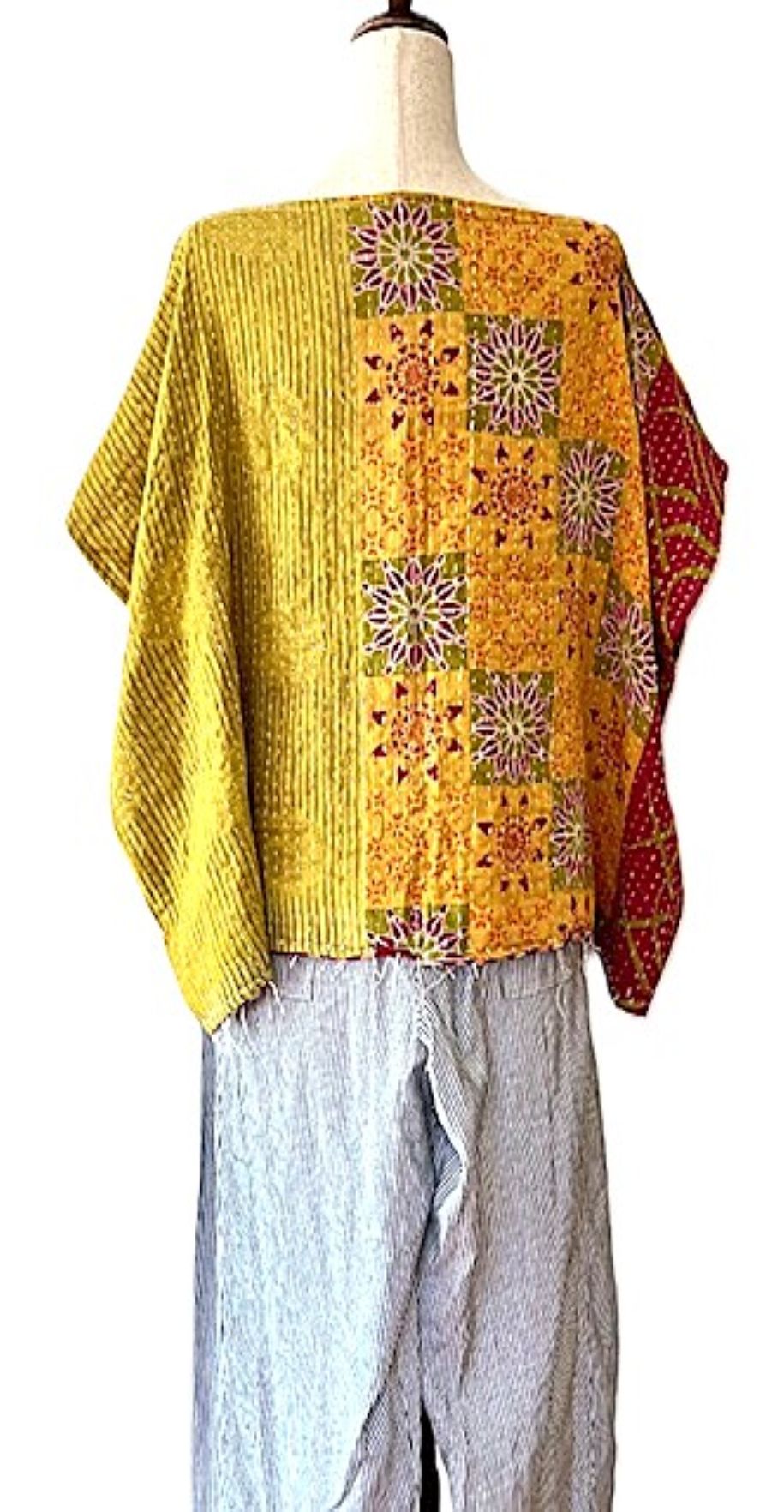 Kantha Bae OG Crop Top Offers Limitless Options. Fully Reversible 4 Ways.(Green)