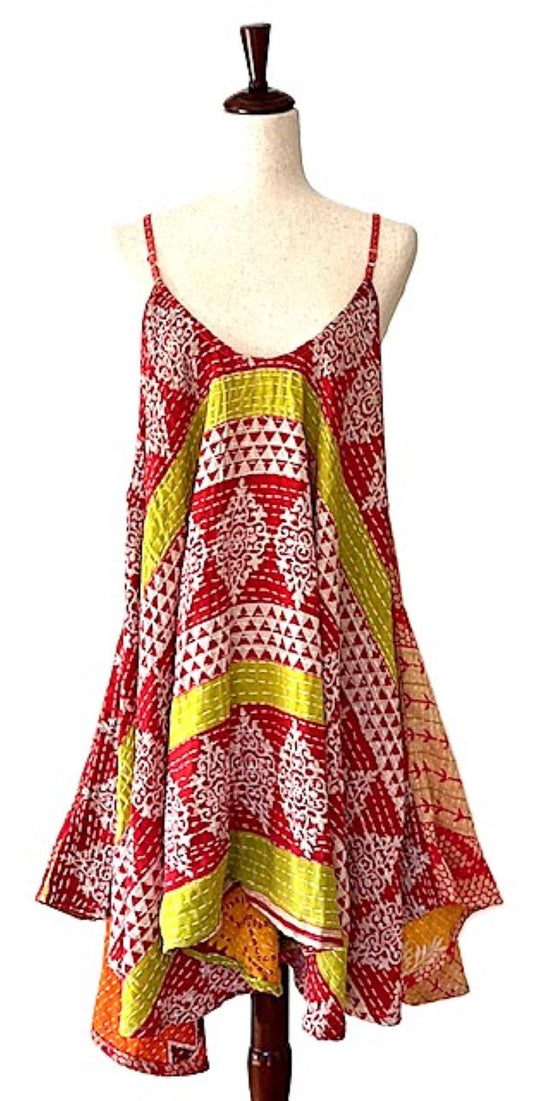 Kantha Bae Moonchild Mini Sundress Is A Fashion Win!  (Red)