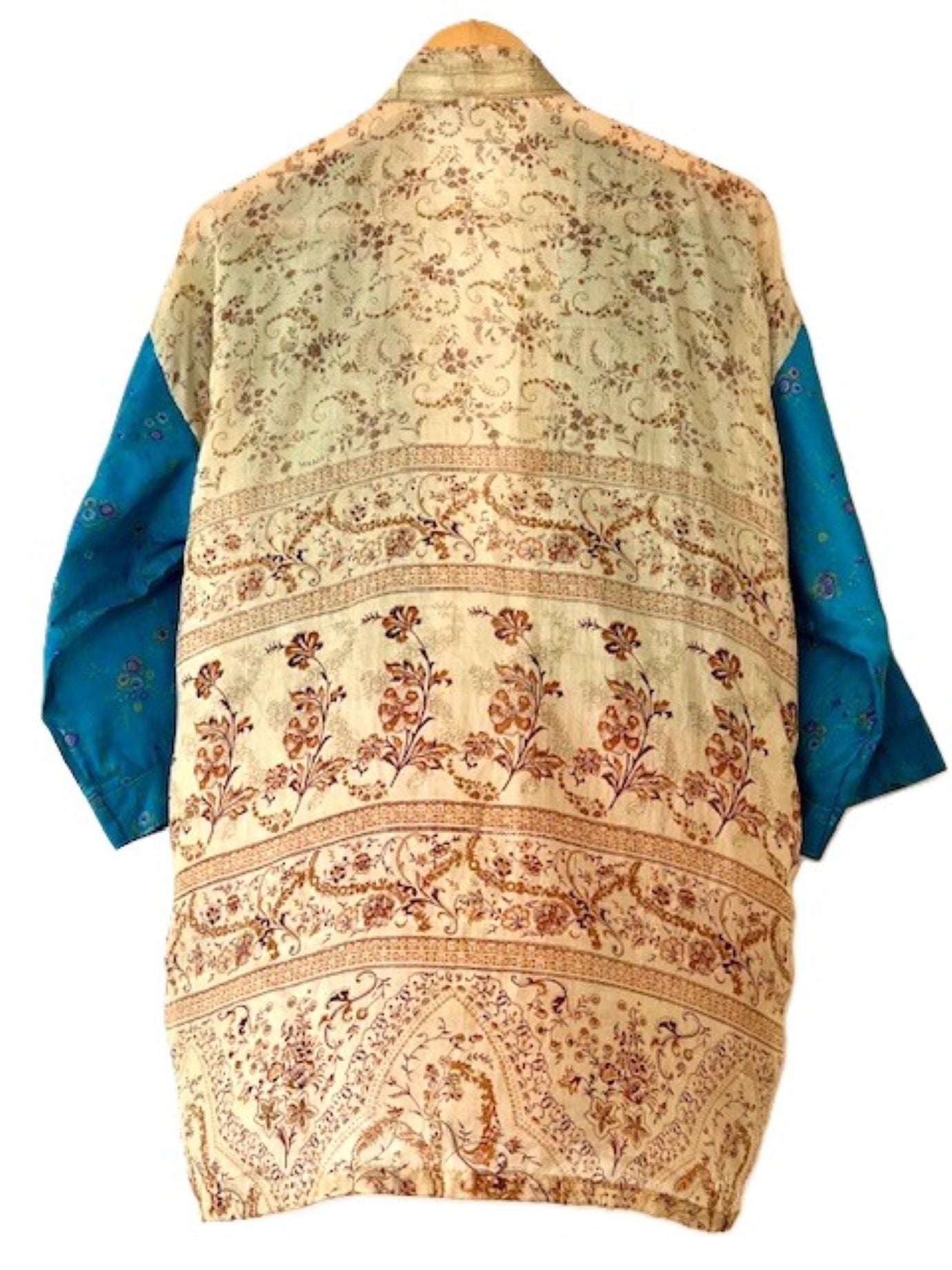 The Accessory In Demand, The Short Silk Kimono Jacket. Fashionable and Elegant. (Gold)