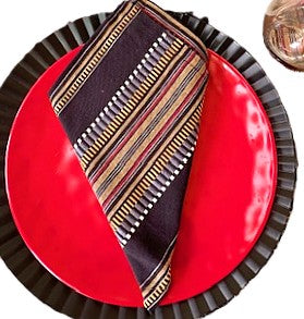 Table Linens, Artisan Multicolored Hand Woven Placemats. (Set of 4) Matching Napkins. (Copy)