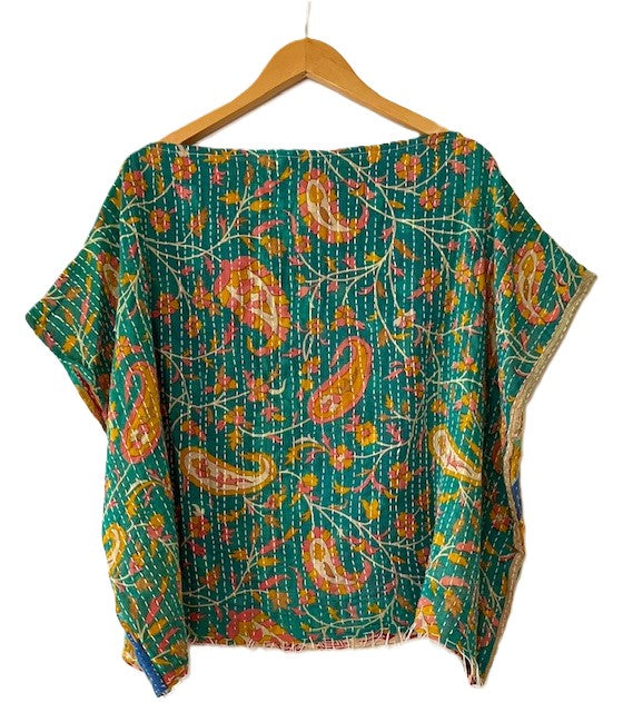 Kantha Bae OG Crop Top Offers Limitless Options. Fully Reversible 4 Ways.(Teal)