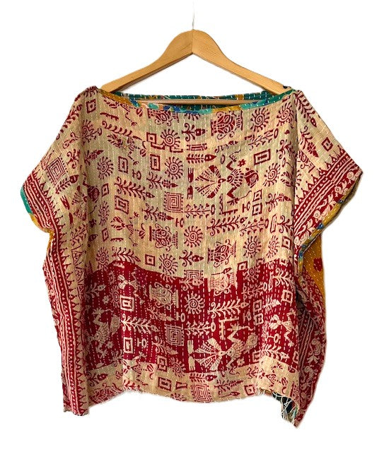 Kantha Bae OG Crop Top Offers Limitless Options. Fully Reversible 4 Ways.(Teal)