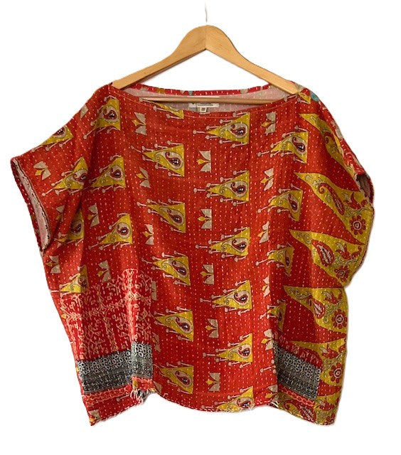 Kantha Bae OG Crop Top Offers Limitless Options. Fully Reversible 4 Ways.(Orange)