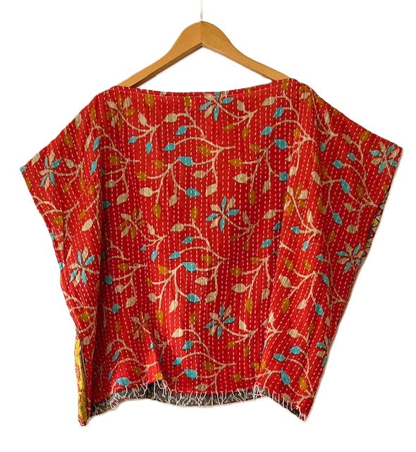 Kantha Bae OG Crop Top Offers Limitless Options. Fully Reversible 4 Ways.(Orange)