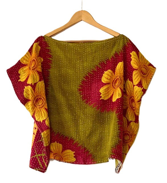 Kantha Bae OG Crop Top Offers Limitless Options. Fully Reversible 4 Ways.(Green)