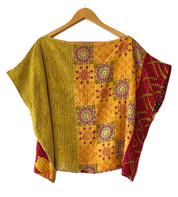 Kantha Bae OG Crop Top Offers Limitless Options. Fully Reversible 4 Ways.(Green)
